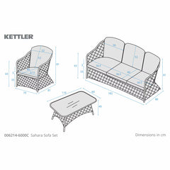 Kettler Sahara 4 Piece Wicker Patio Set