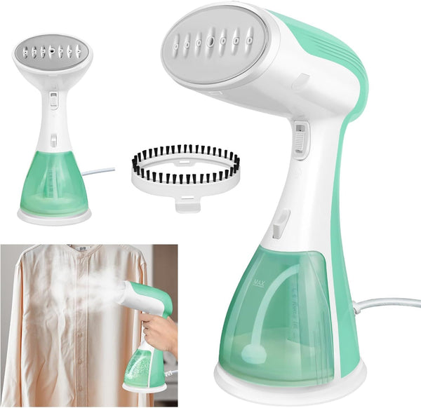 1800W Handheld Clothes Steamer, Portable Garment Steamer Clothing for Home Office Travel, 30s Fast Heat-up Powerful steam Iron with 300ML Large Water Tank, Mini Compact Fabric Wrinkle Remover