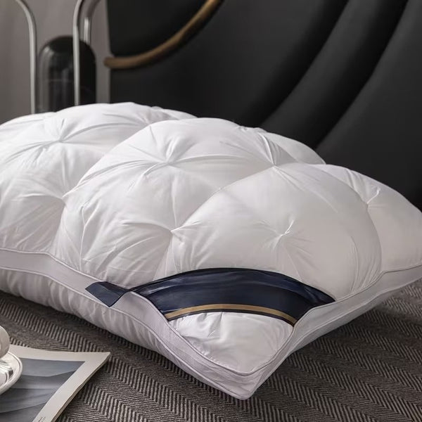 4PCS 5-Star Hotel Quality Pillows Premium Non-Collapsible Pillow Core Soft Breathable Machine Washable All-Season for Home Bedroom Daily Rest Improved Sleep Quality