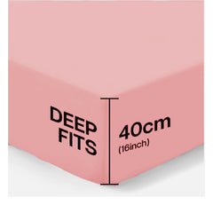 4B 40CM Extra Deep Fitted Sheets with All Around Elastic, Secure Fit for Thick & Pillow Top Mattresses, Wrinkle Resistant Bedding for Everyday Use, Easy Wash & Quick Dry, Smooth Finish for Modern Bedrooms, Durable Long Lasting Mattress Cover, Multiple Siz