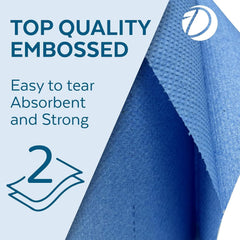 6 x Centrefeed Blue Rolls | 2 Ply Embossed Paper Towels | Strong & Absorbent | UK Supplier | Perfect for Commercial & Kitchen Use Cleaning