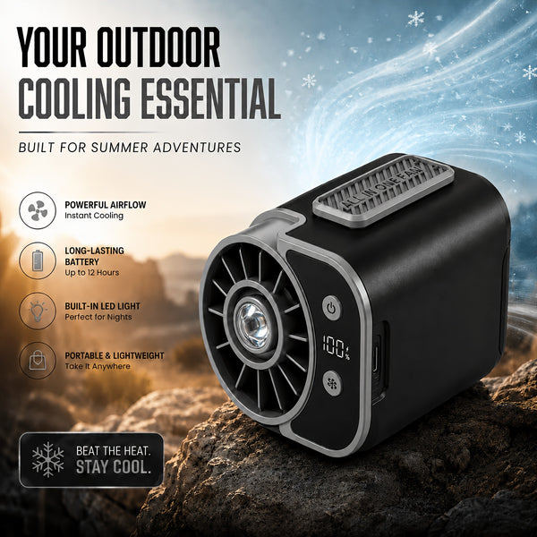 Neck-hanging Portable Waist Fan, Featuring An 18000RPM Powerful Brushless Motor, 5 Adjustable Wind Speedsand A 5000mAh High-capacity Long-lasting Battery. Equipped with An LED Power Indicator, It Is Suitable for Outdoor Work, Camping
