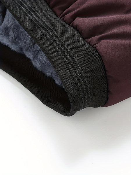 Men's Casual Collar Fashion Coat Men's New Young and Middle-aged Autumn and Winter Plus Velvet Padded Warm -padded Jacket.