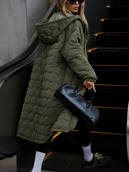 Popular Autumn/Winter Fashion Casual Streetwear Women's Long Hooded Padded Coat