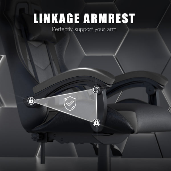 GartistGo Ergonomic Gaming Chair - Gamer Chairs with Lumbar Cushion + Headrest, Height-Adjustable Office & Computer Chair for Adults, Girls, Boys (Without footrest)
