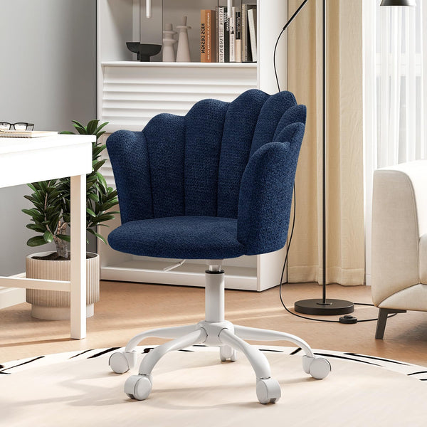 Shell-shaped Office Chair,Adjustable Chenille Swivel Chair,Soft and Flexible, Suitable for Bedrooms, Offices and Studies.