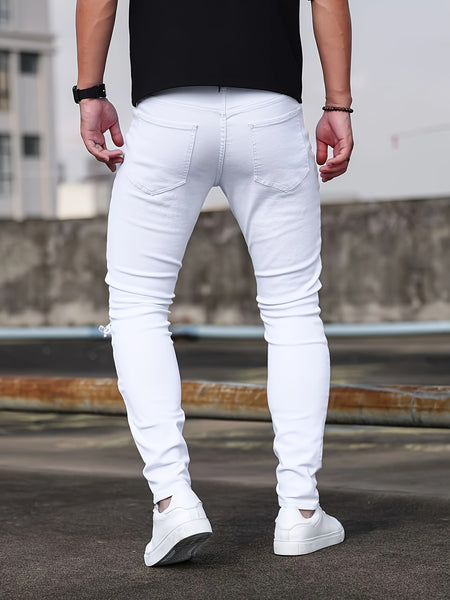 Spring And Autumn Fashion Hong Kong Style Classic Commuter Pants Easy Fashion Casual Daily Slim Fit Jeans Men