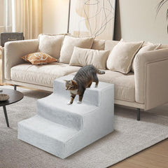 Anti-Slip Dog Steps with Removable Washable Cover for Smaller Elder Pets Sturdy Steps for Dogs