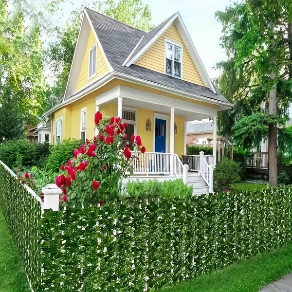 1 Roll Extra Long 5m Artificial Ivy Privacy Fence Panel - UV-Resistant Plastic Faux Ivy Hedge Screen with 61-70% Light Blocking, Realistic Greenery for Balcony, Garden, Patio & Outdoor Decor, Privacy Fence Panels for Outside, Natural Appearance, Highquali