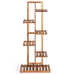 6-Tier Wood Plant Stand with Anti-Tilting Device and Multifunctional Display Shelf