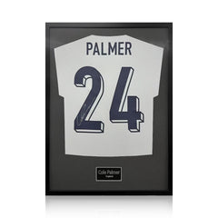 Cole Palmer Signed Framed England Football Shirt in 2 Options: White or Black Mount