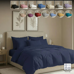 4B Classic Plain Minimal Design Duvet Cover Set – Single Double King Super King Bedding for Home and Guest Rooms