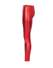 RUFEDGE Women's Halloween Contrast Red & Blue Leggings | Costume Pants for Women