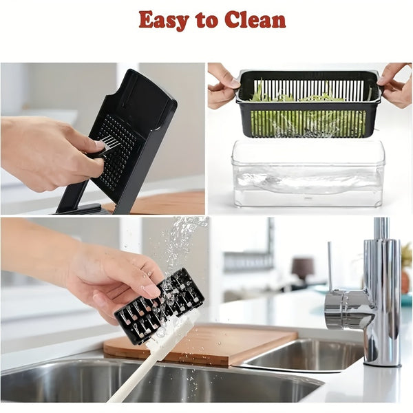 7-blade Manual Slicer Made of Stainless Steel Material for Household Fruits, Vegetables, Onions, Potatoes, Vegetable Separation and Cutting Tools, Kitchen Tools, Holiday Gifts