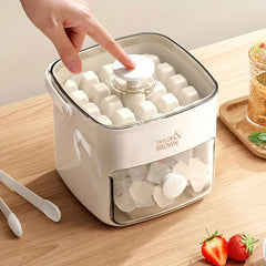 48-lce Cube Maker with Easy-Press Lid - Large Capacity, Double Layer Design, Food-Grade Plastic Storage Tray for Freezer. Essential Kitchen Gadget. RV kitchen, suitable for family scenes