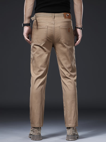 Men's Slim Straight-Leg Casual Pants, Skin-Friendly & Breathable, Perfect Gift for Him. Essential Trousers for Office Commute & Daily Leisure, Ideal for Spring and Autumn, Suitable for Both Business and Casual Occasions.