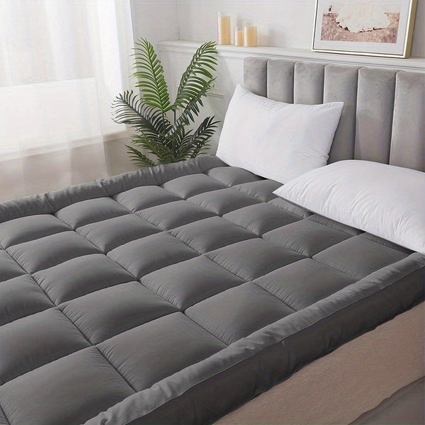 Super Soft 4Inch/ 10 Cm Deep Fill Mattress Topper Luxury Quilted Bed Pad With Elastic Corners Breathable, Durable, Machine Washable, Ideal For Single, Double, King Super King UK Bed Size
