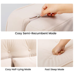 Folding Sofa Bed Adjustable Lazy Tatami Sofa Convertible Floor Couch 5 Levels Adjustable Backrest Lounge Chaise for Living Room Bedroom Guest Room