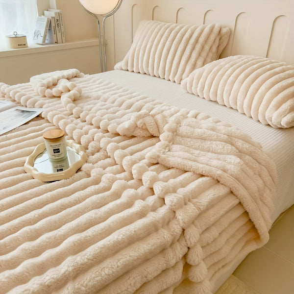 Luxurious Faux Rabbit Fur Throw Blanket