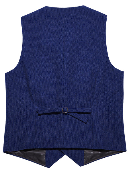 Men'S Vest Retro Fashion Groom Wedding Party Vest Men'S Herringbone Casual Business Waistcoat