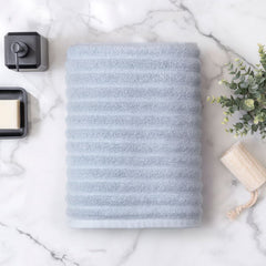 Welhome Bumpy Texture 100% Cotton Bath Towel in Blue, 76 X 147 Cm