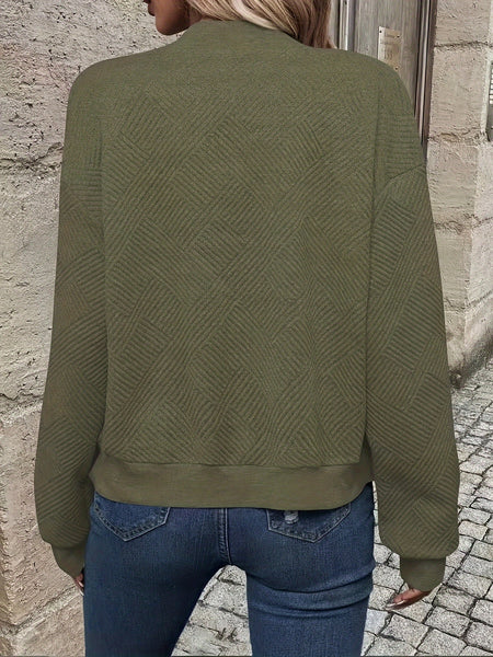 Solid Color Casual Zip-Up Cardigan Jacket