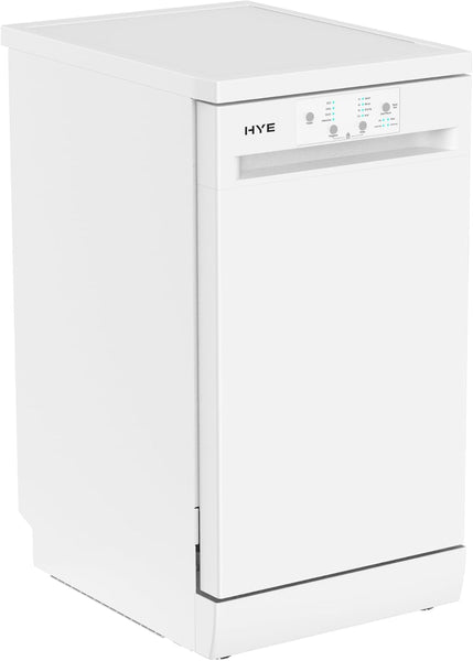 HYE Slimline Dishwasher, 45Cm Small Dishwasher, Freestanding Dish Washer with a White Finish, Compact under Counter Design, 9 Place Settings, 29-Minute Quick Wash, 4 Programs [2025]