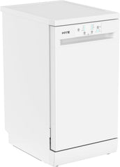 HYE Slimline Dishwasher, 45Cm Small Dishwasher, Freestanding Dish Washer with a White Finish, Compact under Counter Design, 9 Place Settings, 29-Minute Quick Wash, 4 Programs [2025]