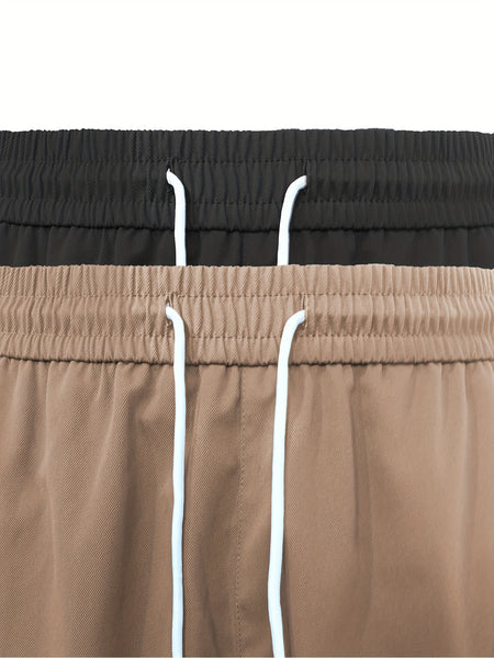 2pcs Men's Cargo Pants - Multifunctional Pockets, Adjustable Drawstring, Suitable for Everyday Casual and Formal Wear in All Seasons - Great Birthday/Christmas Gift - Machine Washable and Durable, a Must-have for Outdoor Enthusiasts