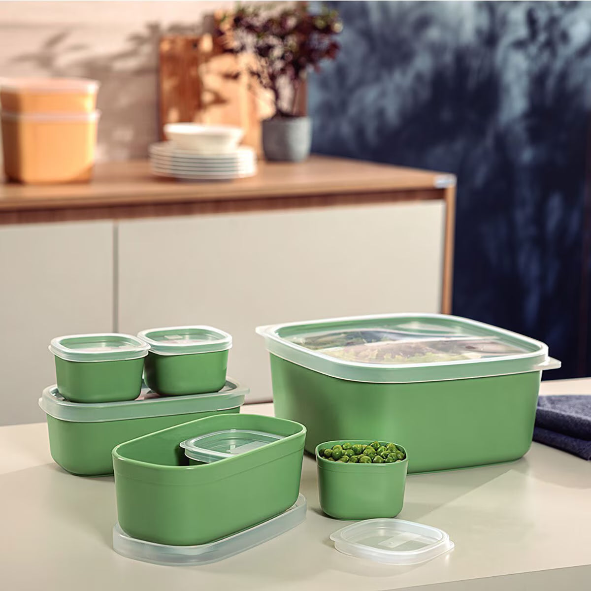 Tramontina Food Storage Set, 7 Piece - Cream