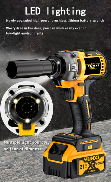 Wireless Electric Impact Wrench, Lithium Electric Wrench Set - Multifunctional Tool Set, Portable, Suitable For Car Maintenance, Furniture And Scaffolding Installation, A Gift Of Electric Tools For Husbands