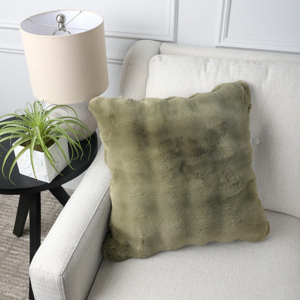 House & Home Faux Fur Bubble Cushion in Grey, 50 X 50 Cm