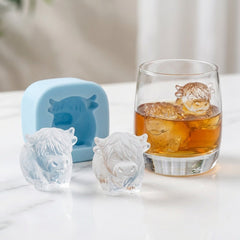 6-Cavity Highland Cow Ice Mold - Food-Grade Silicone Scottish Cow-Shaped Ice Cube Tray Suitable for Whiskey,, Drinks, Non-Toxic for, for Home Bar, Parties, Picnics, Themed Gatherings, Adorable Animal Ice Cubes