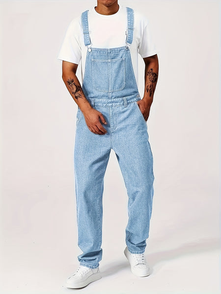 Men'S Casual Washed All-Match Denim Overalls