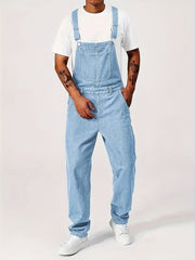 Men'S Casual Washed All-Match Denim Overalls