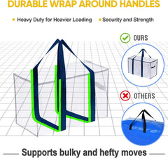 VENO 8 Pack Extra Large Moving Storage Bags with Zips, Heavy-Duty Organizer Tote, Moving Box Alternative, Packing Supply, Clothes Storage Bin, Tag Pocket for Label, Water-Resistant (Clear, 8 Pack)