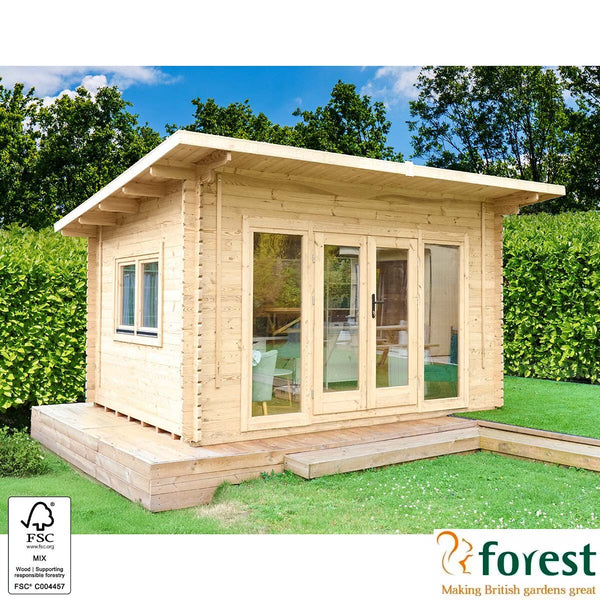 Delivered Forest Garden Melbury 45Mm Log Cabin 13Ft 1