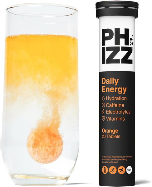 Phizz Electrolytes, Multivitamin & Hydration Tablets - 20 Effervescent Rehydration Electrolyte Tablets - 18 Vitamins & Minerals, Vitamin C, Vegan, Vegetarian & Low Calorie (Orange, 20 Count)