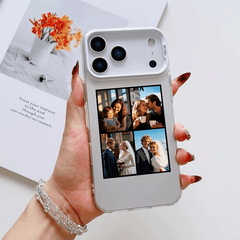 Phone Case: Custom Phone Case - Photo Grid (4-Slot) Design with Black Border, Personalized for iPhone 17/ 16/ 15/ 14/ 13/ 12/ 11 Pro Max/ Pro/ Plus, Perfect Creative Gift for Birthdays, Valentine's Day. iPhone 17 Pro Max Case, iPhone 16 Pro Max Case