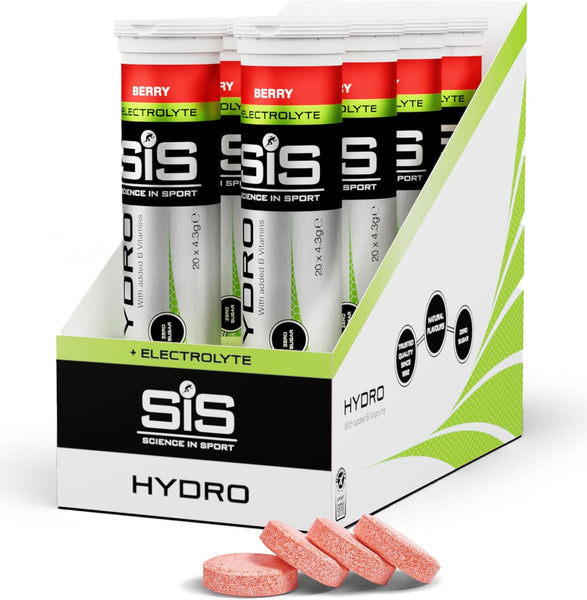 Science in Sport Hydro Electrolyte Tablets 20 Pcs. Berry – Vegan & Gluten-Free, Ideal to Promote Hydration and Maintain Electrolytes Balance (Packaging May Vary)