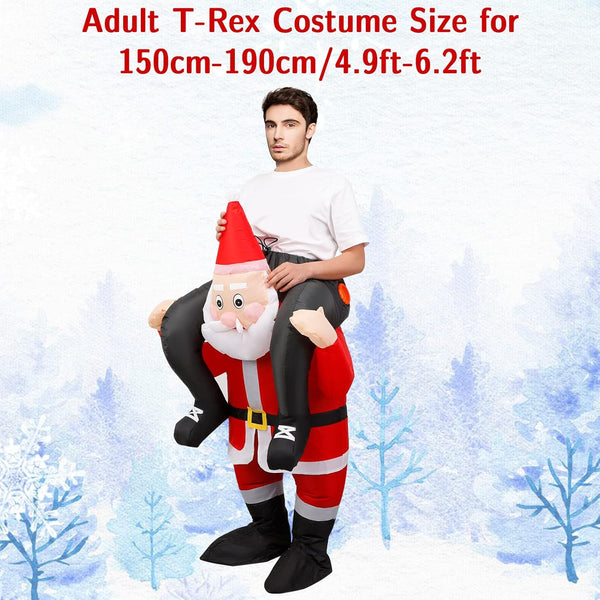 Christmas Inflatable Santa Claus Costume Xmas Santa Cosplay Elk Reindeer Suit Christmas Carnival Halloween Party Costume Prop for Adult
