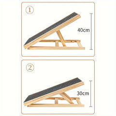 Adjustable Height Dog Ramp with Non-Slip Surface & Sturdy A-Frame Design - Foldable Pet Stairs with Soft Cushioned Steps, Portable Ramp for Beds, Sofas, Cars - Ideal for Small & Large Dogs, Elderly Pets, Dachshunds, Poodles, Labrador Retrievers - Du