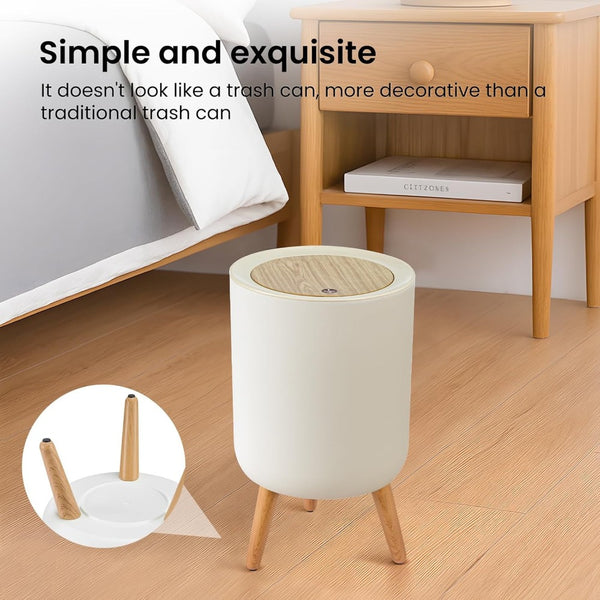 360x220mm 9L Trash Bin Bathroom Bins Garbage Bin with Press top Lid Nordic Modern Waste Bin Modern Waste Bin with Legs for Kitchen Bathroom Bedroom Office Outdoor Dog Proof