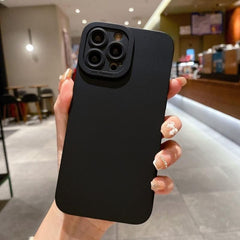 Matte Silicone Phone Case For iPhone 15 14 13 12 11 Pro Max XR XS X 8 7 14 15 Plus SE 2020 Camera Lens Portector Soft Cover