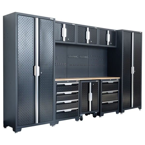 Hilka Garage Pro+ 24 Gauge Steel 9 Piece Cabinet Set