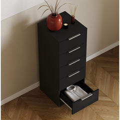 Modern 5 Drawer Narrow Chest of Drawers Dresser Space Saving Storage Organizer Bedroom Furniture