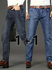 Classic Design Semi-Formal Jeans, Men's Casual Stretch Denim Pants, Suitable for All Seasons Business in the Middle East