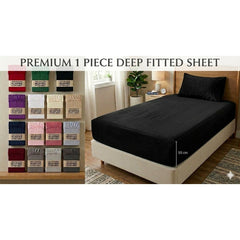 Extra Deep Fitted Sheets 30cm deep pocket with Elastic Cornes For Perfect Mattress Fit, Available in Single,Double, King,& SuperKing Size