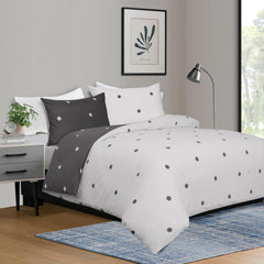 4pcs Printed Duvet Cover Set – Ultra-Soft & Breathable Microfiber Complete Bedding Set with Matching Pillowcases and Brushed Solid Color Fitted Sheet, Machine Washable, Available in All UK Sizes