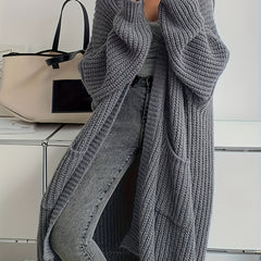 Women'S Y2K Cardigan - Long Flowy Open Front Sweater with Pockets, All-Season Layering Piece for Casual & Formal Outfits